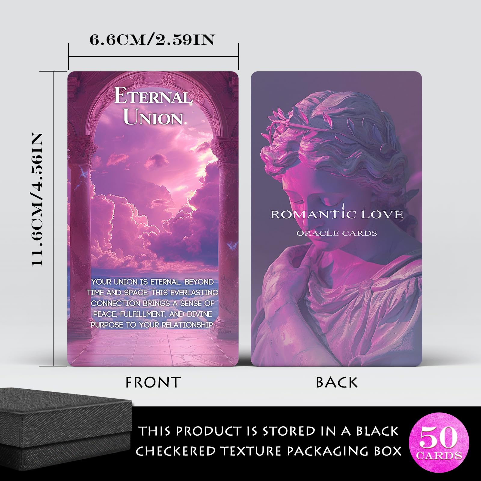 ZZBUY Romantic Love Oracle Cards, 50 Relationship & Soulmate